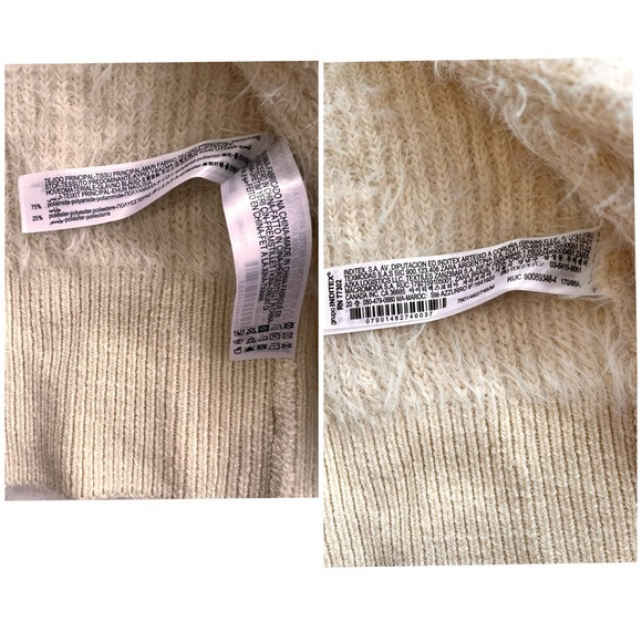 Zara Faux Fur Jacket Ivory Size Medium NWT - Picture 14 of 16